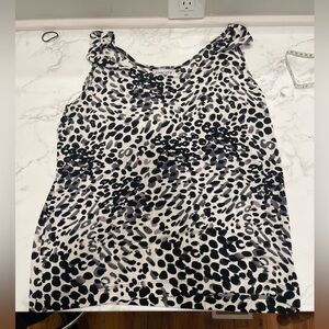 Chico's Black and White Leopard-Print Sleeveless Camisole